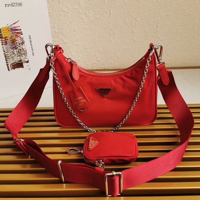 prada女包 普拉達2020新款nylon Hobo手拎包 時尚百搭 prada腋下包 1BH204 Prada單肩斜挎包  pyd2395