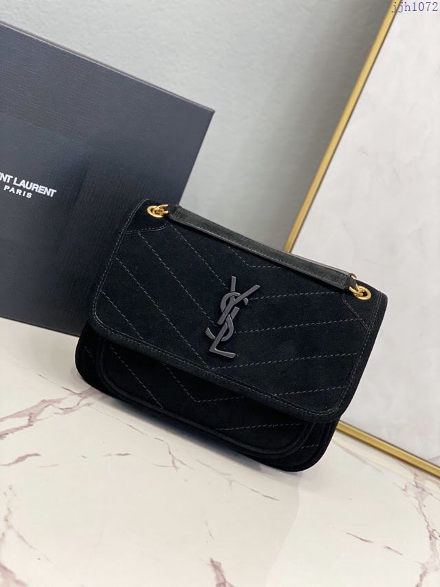 YSL爆款女士包包 聖羅蘭經典款MONOGRAM翻蓋麂皮手袋 YSL肩背斜挎包 533037  jjh1072