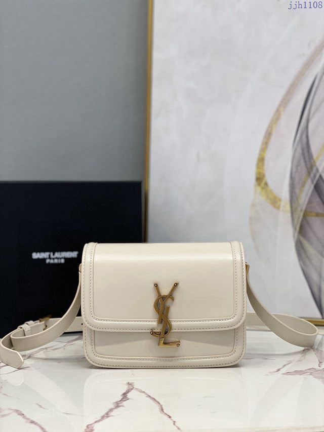 YSL爆款女士包包 聖羅蘭經典款MONOGRAM金屬旋扣小號郵差包 YSL肩背斜挎包 634306  jjh1108