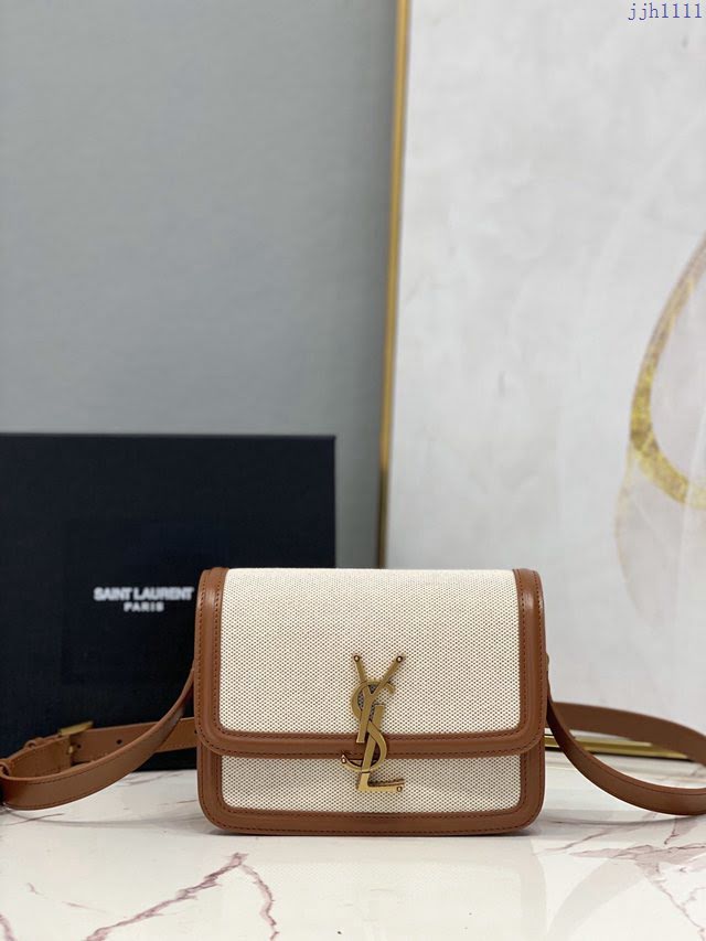 YSL爆款女士包包 聖羅蘭經典款MONOGRAM金屬旋扣郵差包 YSL肩背斜挎包 634305  jjh1111