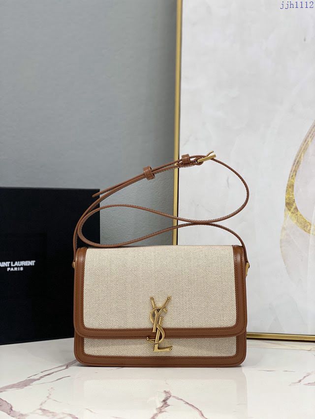 YSL爆款女士包包 聖羅蘭經典款MONOGRAM金屬旋扣郵差包 YSL肩背斜挎包 634305  jjh1112