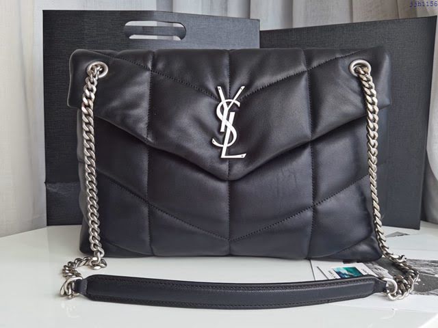 YSL爆款女士包包 聖羅蘭經典款LOULOU PUFFER絎縫小羊皮包 YSL肩背斜挎包 577475  jjh1156