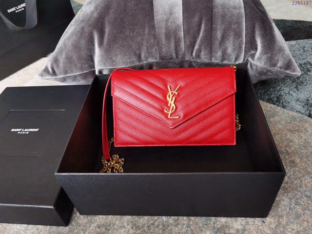 YSL爆款女士包包 聖羅蘭經典款原廠魚子醬牛皮鏈條包 YSL肩背斜挎包 393953  jjh1167