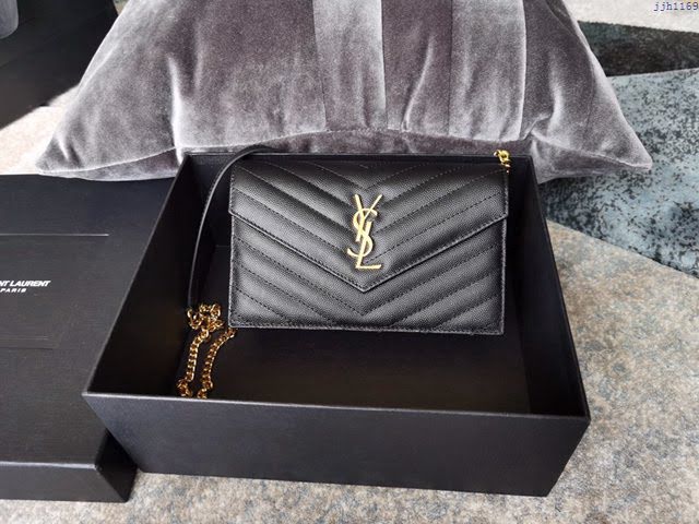 YSL爆款女士包包 聖羅蘭經典款原廠魚子醬牛皮鏈條包 YSL肩背斜挎包 393953  jjh1169