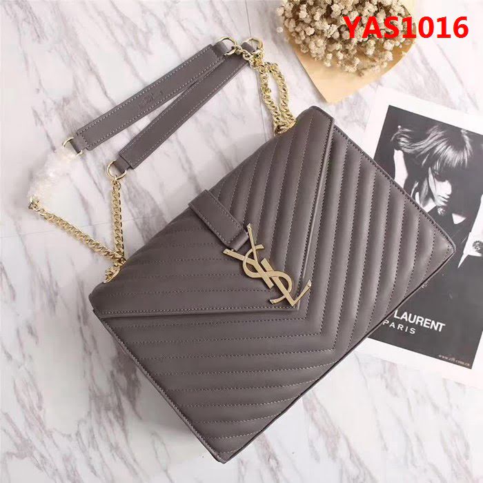 YSL聖羅蘭 經典款 互扣式金屬YSL標誌 原版南非皮肩背包 26588 YAS1016