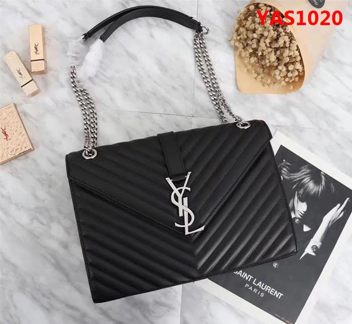 YSL聖羅蘭 經典款 互扣式金屬YSL標誌 原版南非皮肩背包 26588 YAS1020