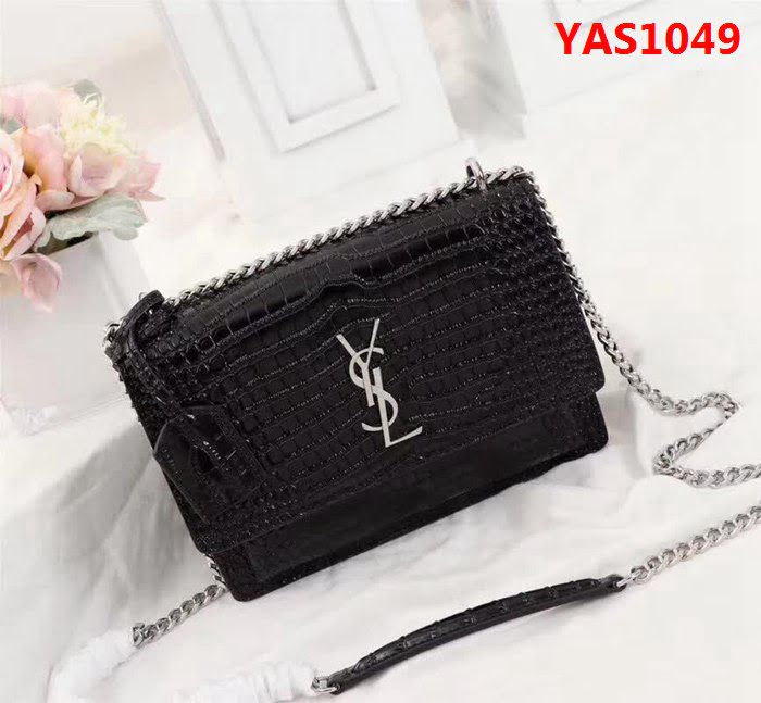 YSL聖羅蘭 專櫃最新 鄭秀文同款 鱷魚紋日落包 EY442906 YAS1049