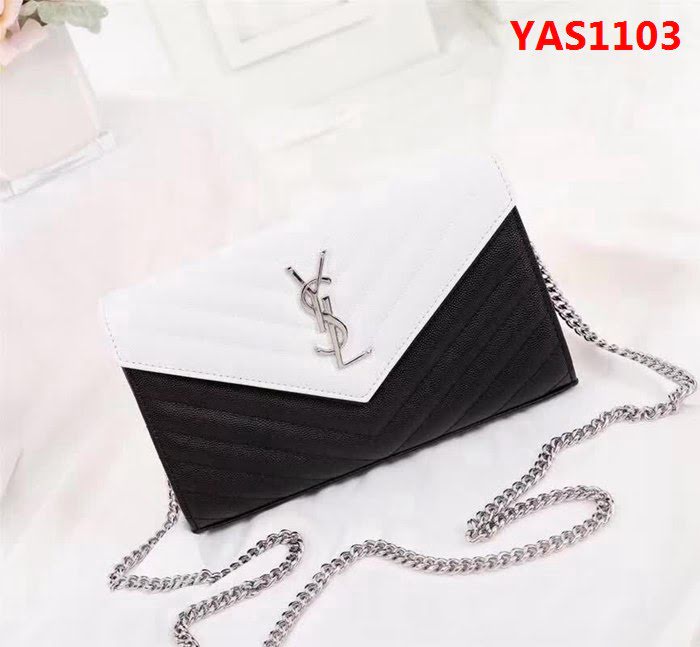 YSL聖羅蘭 專櫃最新配色牛皮鏈條肩背包 可當手包用 26813-1 YAS1103