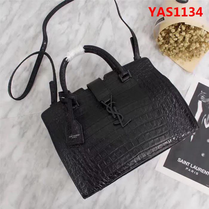 YSL聖羅蘭 經典老款 專櫃品質 牛皮壓鱷魚紋手提肩背包 75093-2 YAS1134