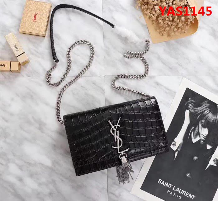 YSL聖羅蘭 爆款 鱷魚紋Saint Laurent 黑色鏈條包 26817-1 YAS1145