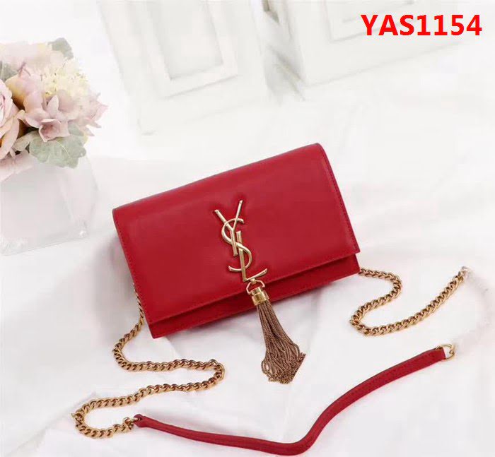 YSL聖羅蘭 爆款 Saint Laurent 紅色小牛皮鏈條包 26817 YAS1154