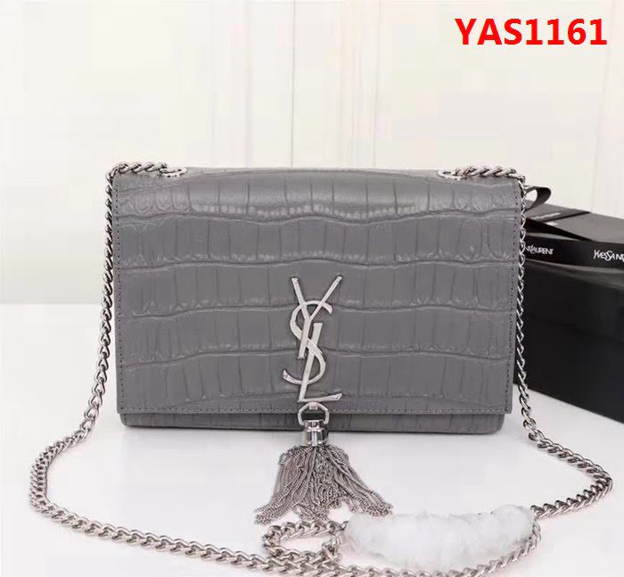 YSL聖羅蘭 專櫃原版鱷魚牛皮 鏈條流蘇單肩小包 F311224 YAS1161