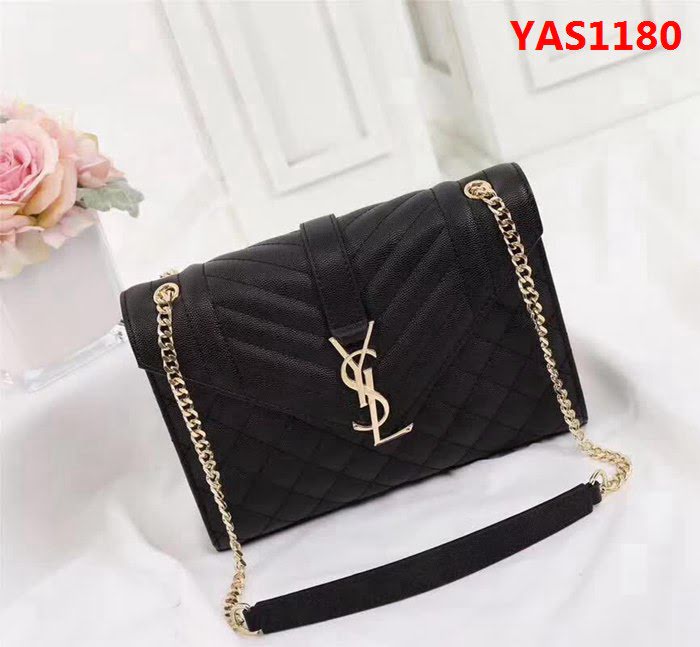 YSL聖羅蘭 爆款 魚子醬紋牛皮鏈條單肩斜挎包 26808-1 YAS1180