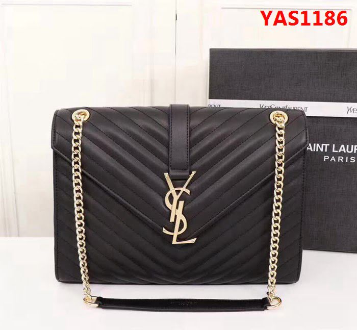 YSL聖羅蘭 經典款 互扣式球紋金屬YSL標誌 原版南非皮肩背包 26588 YAS1186