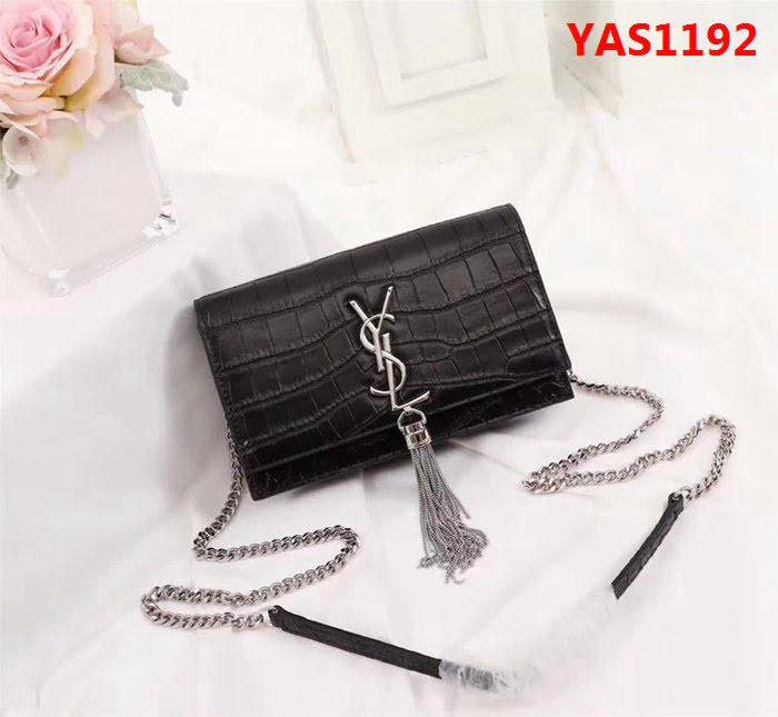 YSL聖羅蘭 爆款 鱷魚紋Saint Laurent 黑色鏈條包 26817-1 YAS1192