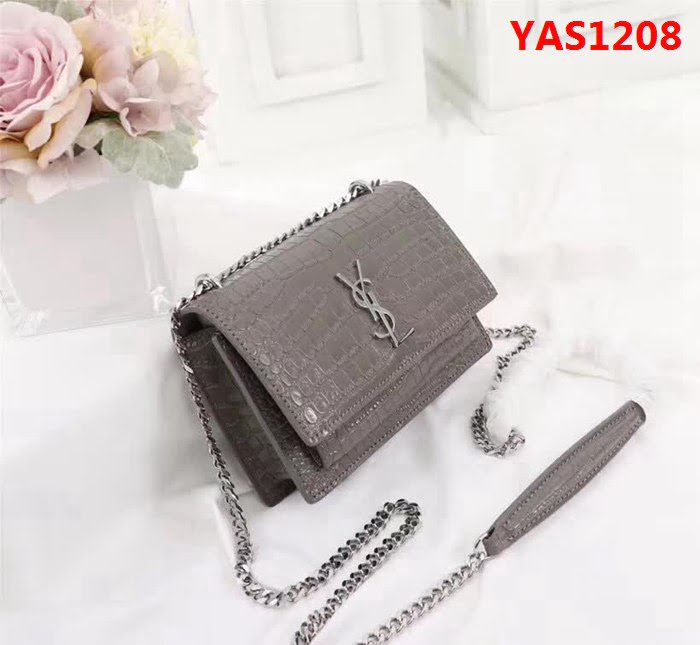 YSL聖羅蘭 最新迷你款 頂級原版鱷魚紋鏈條單肩斜挎包 452157E YAS1208