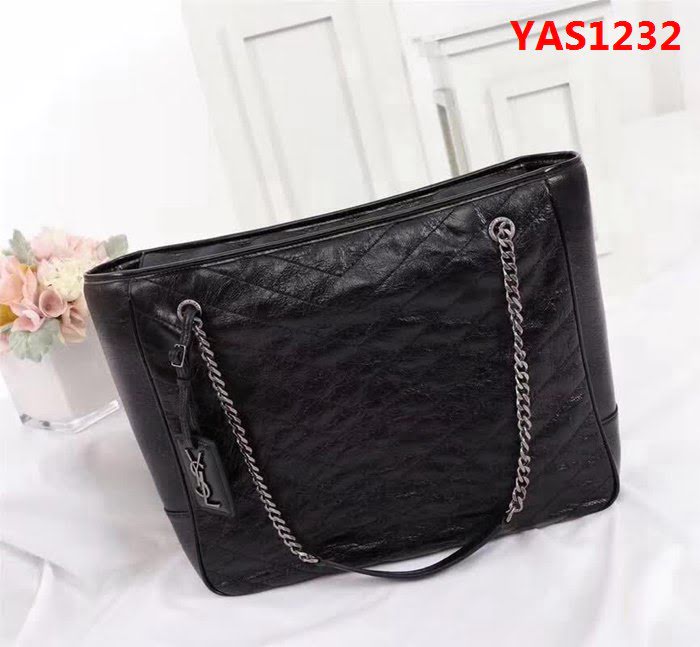 YSL聖羅蘭 新款 原單品質 NIKI大號黑色復古真皮購物袋 504867 YAS1232