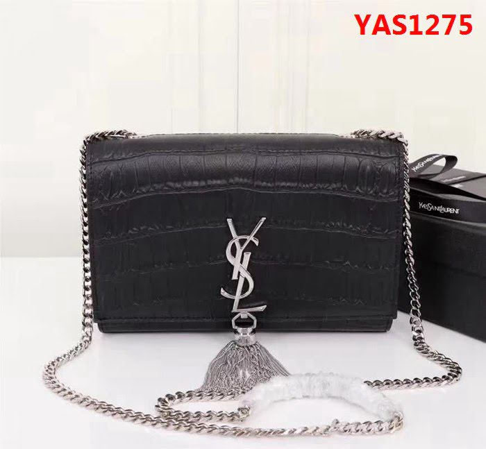 YSL聖羅蘭 專櫃最新V紋皮 金色五金扣 可拆卸鏈條 小挎包 27720 YAS1275