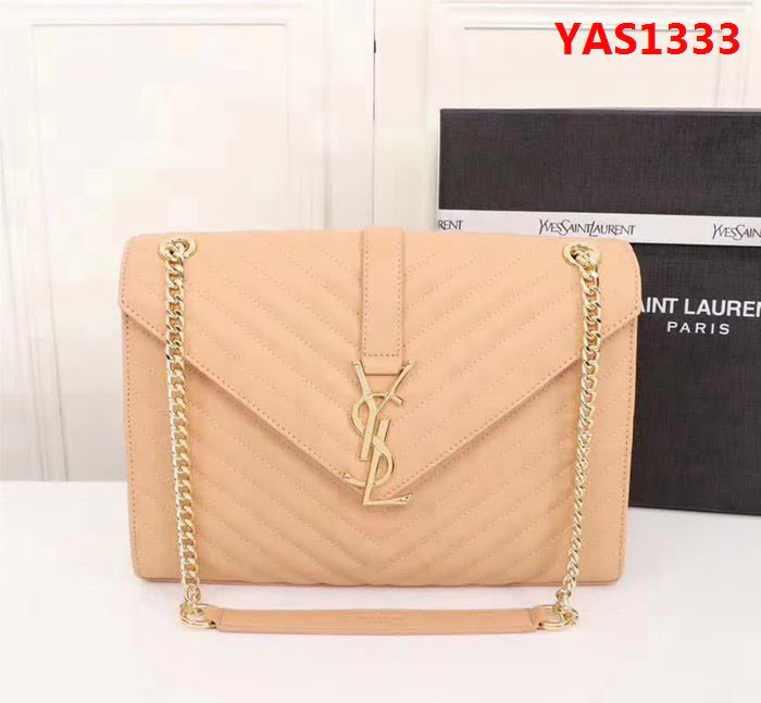 YSL聖羅蘭 經典款 互扣式金屬YSL標誌 原版南非皮肩背包 26588 YAS1333