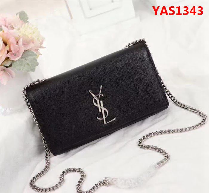 YSL聖羅蘭 原版魚子醬牛皮 翻蓋式 金色鏈條包 26702 YAS1343