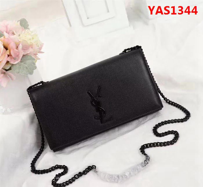 YSL聖羅蘭 原版魚子醬牛皮 翻蓋式 金色鏈條包 26702 YAS1344