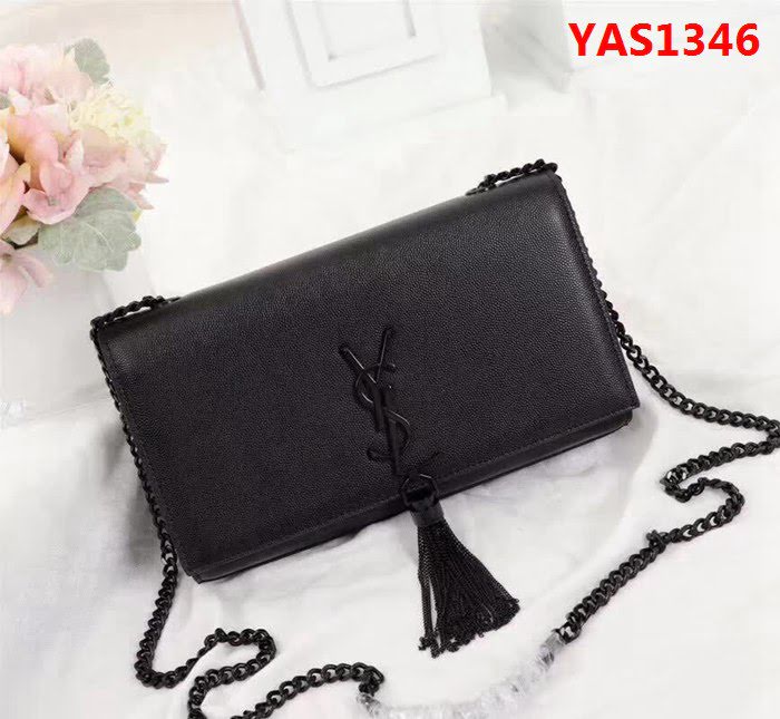 YSL聖羅蘭 原版魚子醬牛皮 翻蓋式 金色鏈條包 26702-1 YAS1346