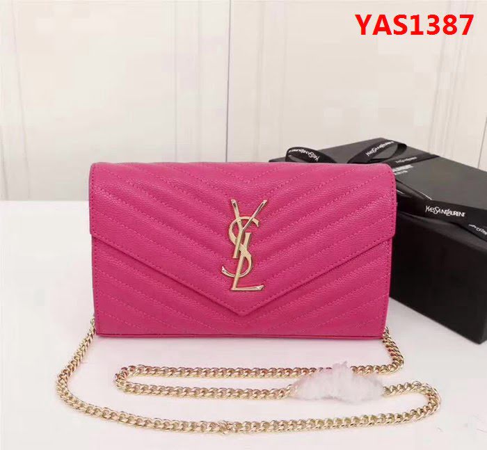 YSL聖羅蘭 爆款 魚子醬牛皮鏈條小包 可當手包用 26801 YAS1387