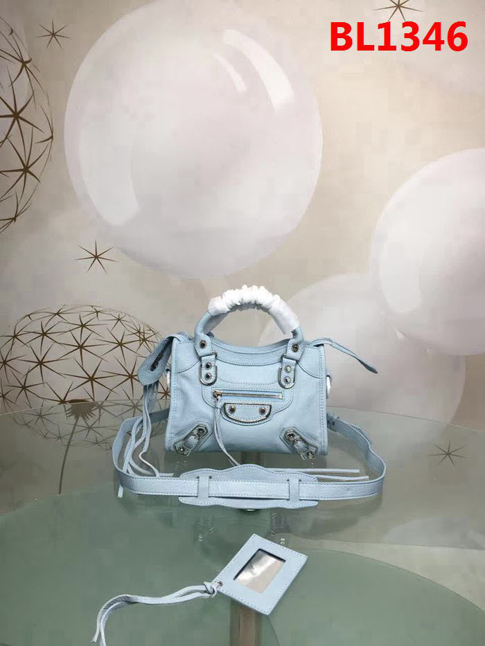 BALENCIAG巴黎世家 機車包 山羊皮銀邊款 原單品質 經典代表作機車包 手提肩背斜挎包  BL1346