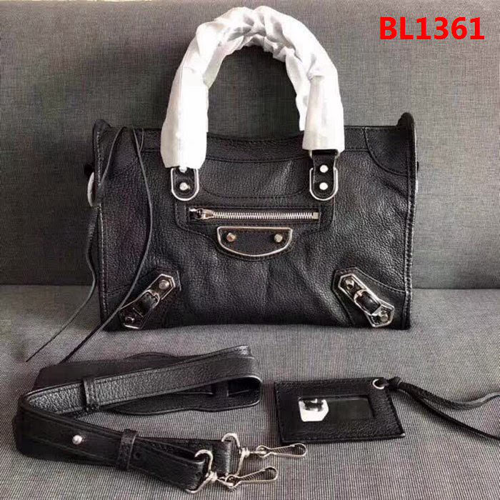 BALENCIAG巴黎世家 機車包 30cm 原版山羊皮配金邊 手提肩背斜挎包  BL1361