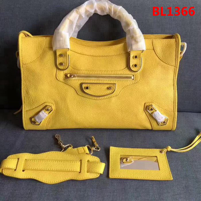 BALENCIAG巴黎世家 機車包 38cm原版山羊皮配金邊 手提肩背斜挎包  BL1366