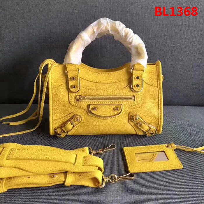 BALENCIAG巴黎世家 機車包 23cm原版山羊皮配金邊 手提肩背斜挎包  BL1368