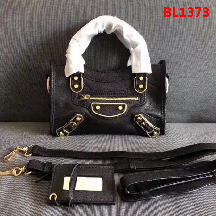 BALENCIAG巴黎世家 機車包 23cm原版山羊皮配金邊  手提肩背斜挎包  BL1373