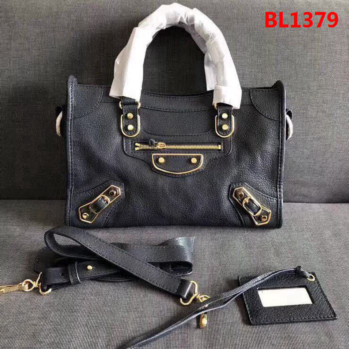 BALENCIAG巴黎世家 機車包 30cm原版山羊皮配金邊 手提肩背斜挎包  BL1379