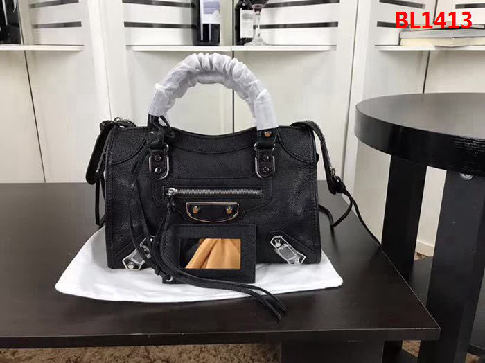 BALENCIAG巴黎世家 原單品質 經典機車 原版山羊皮銀邊 包邊五金款 手提肩背斜挎包  BL1413