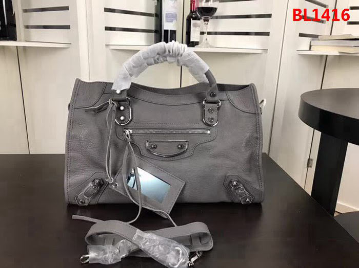 BALENCIAG巴黎世家 原單品質 經典機車 原版山羊皮銀邊 包邊五金款 手提肩背斜挎包  BL1416