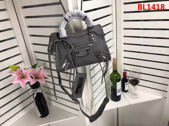 BALENCIAG巴黎世家 原單品質 經典機車 原版山羊皮銀邊 包邊五金款 手提肩背斜挎包  BL1418