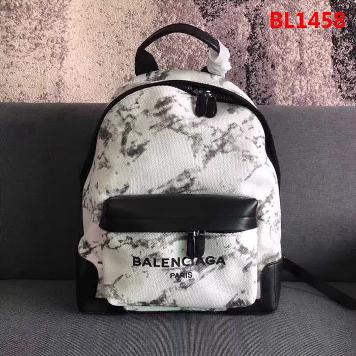 BALENCIAG巴黎世家 Le Dix Money 大理石帆布配牛皮 雙肩包 小號  BL1458