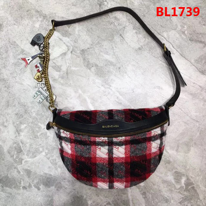 BALENCIAG巴黎世家 新品 Souvenir系列腰包 單肩包 鐵塔掛繩  BL1739