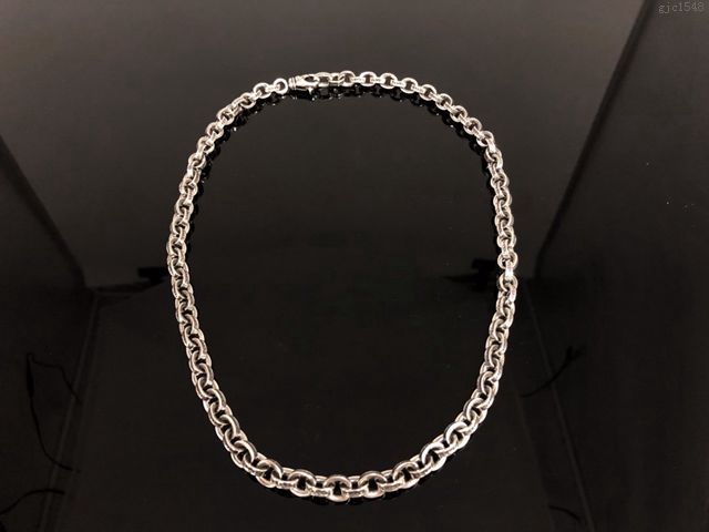chrome hearts銀飾 925純銀 純手工制 克羅心大碼paperchain項鏈  gjc1548