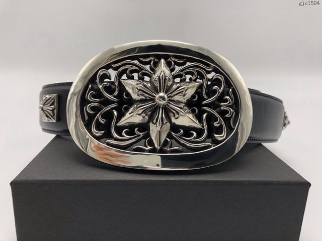 chrome hearts皮帶 克羅心男士腰帶 克羅心加大版六芒星皮帶  gjc1594