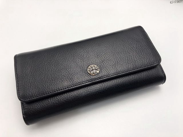 chrome hearts包 克羅心錢包 s925純銀配件 進口牛皮 克羅心翻蓋長錢包  gjc1967