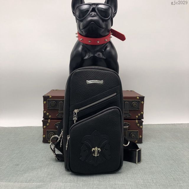 chrome hearts包 克羅心經典款胸包 前幅童軍花和卷文logo點綴 克羅心男挎包  gjc2029