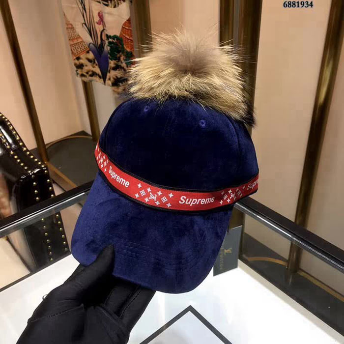 LV與supreme聯名秋冬款 時尚百搭絲絨棒球帽 6881934 LLWJ5818