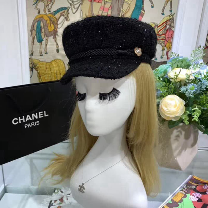 CHANEL香奈兒 2018秋冬小香風火爆經典款 時尚八角帽 百搭英倫軍帽 LLWJ6296