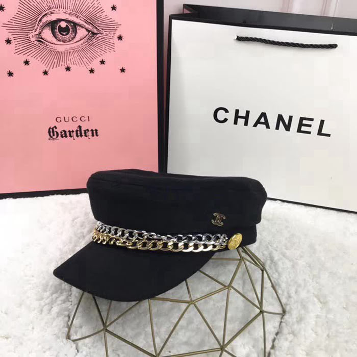 CHANEL香奈兒 經典爆款 新款鏈條羊毛軍帽 LLWJ6758