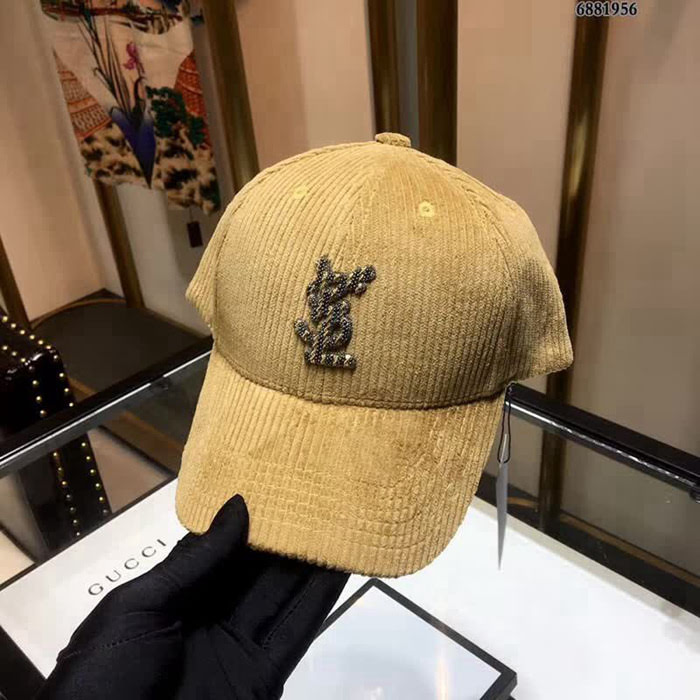 YSL聖羅蘭 跑量款 2018秋冬新款棒球帽 燈芯絨鴨舌帽 6881956 LLWJ6772