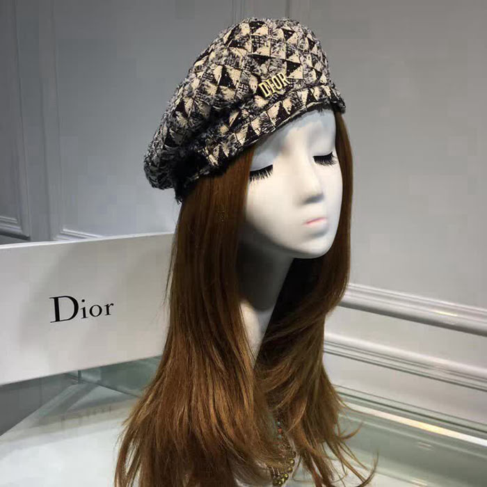 DIOR迪奧 2018秋季新款 休閒百搭羊絨貝蕾帽 LLWJ8052