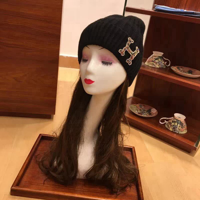 愛馬仕HERMES 新款兔絨加羊絨 百搭款帽子圍巾套裝 LLWJ8498