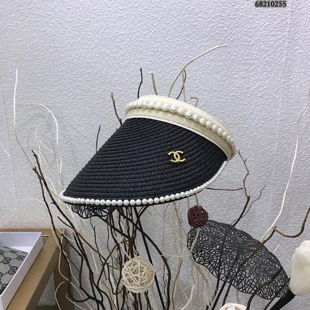 Chanel女士帽子 香奈兒春夏系列空頂編織草帽 Chanel遮陽帽  mm1020
