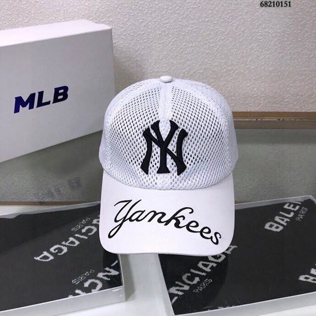 NY男女同款帽子 MLB鏤空棒球帽鴨舌帽  mm1028